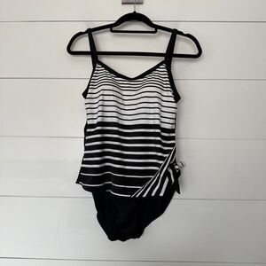 Maxine of Hollywood Women’s 12 Black White One Piece Swim